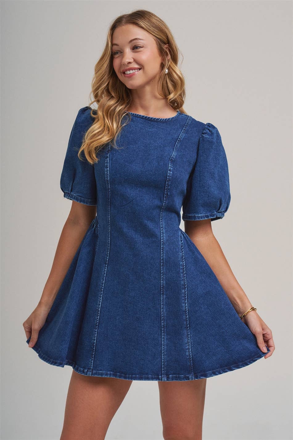 Denim Puff Sleeve Dress
