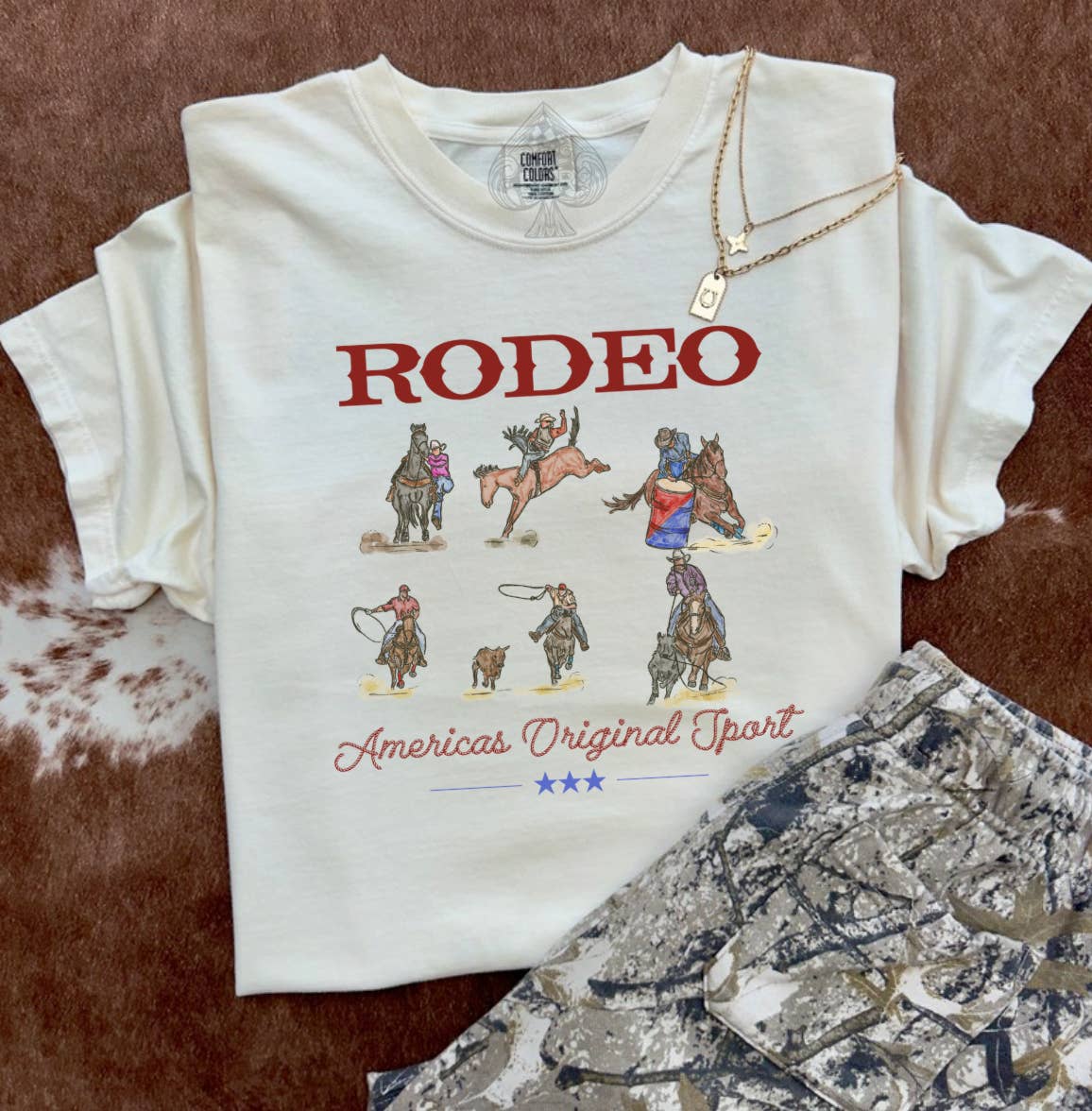 Rodeo Collage - Cream Graphic Tee (comfort colors)