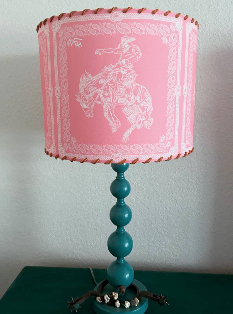 Lampshade Bandana Bronc Pink: 6 inch