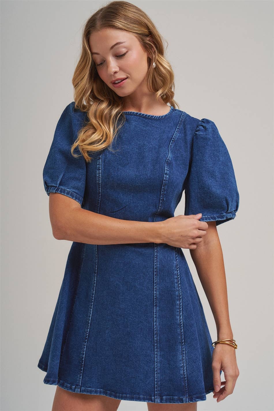 Denim Puff Sleeve Dress