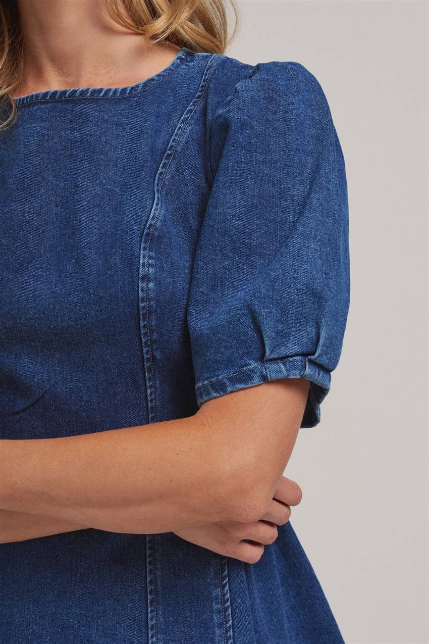 Denim Puff Sleeve Dress
