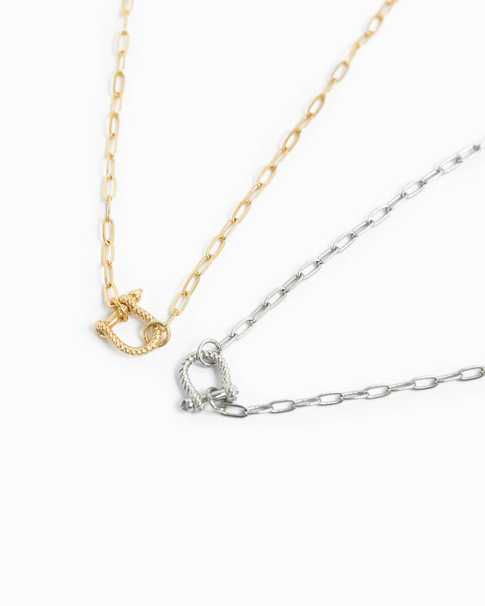 Mini Horsebit Rope Carabiner Pendant Necklace