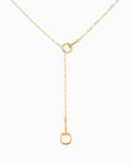 Horsebit Y-Drop Lariat Necklace