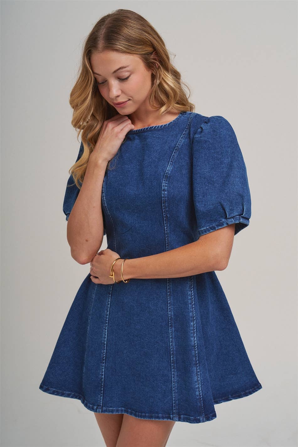 Denim Puff Sleeve Dress