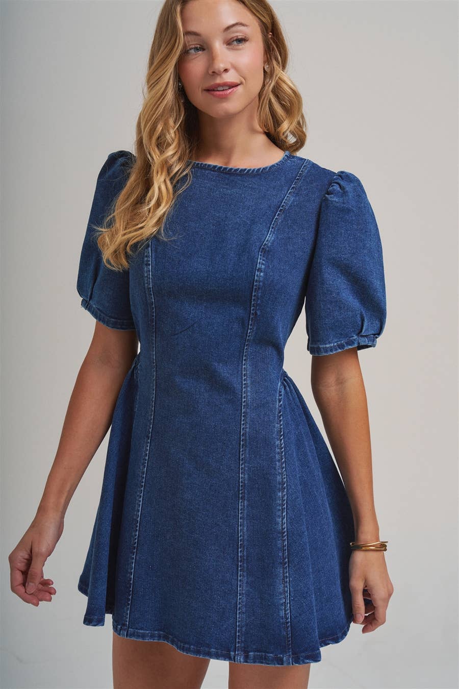 Denim Puff Sleeve Dress