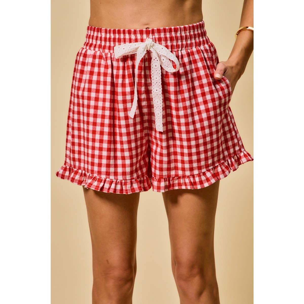 RUFFLED BOTTOM DETAIL SHORT PANTS