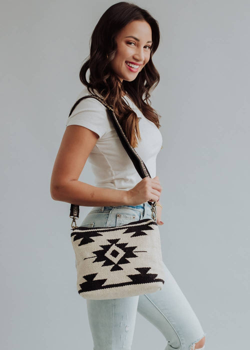 Cream & Black Aztec Crossbody
