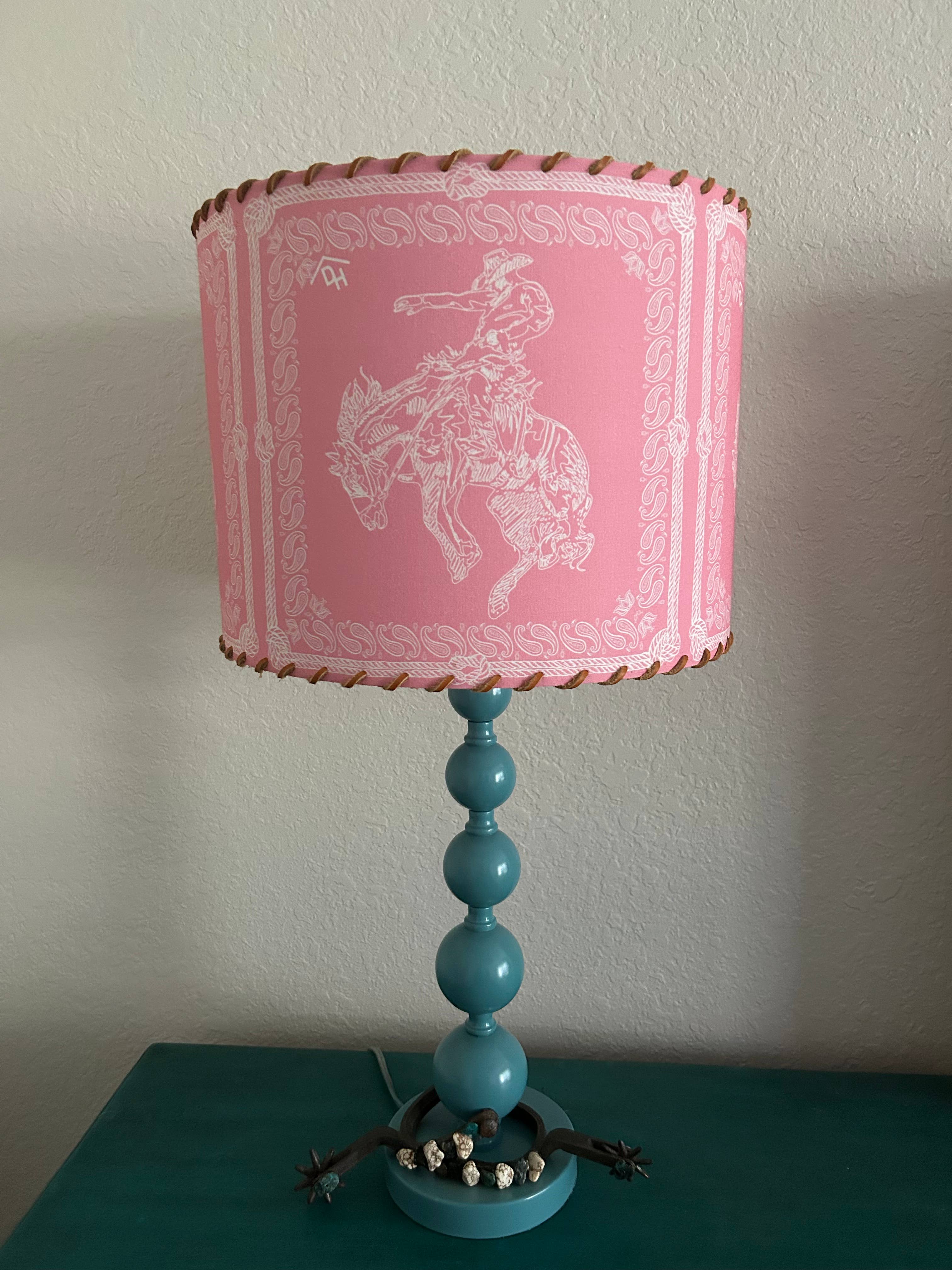 Lampshade Bandana Bronc Pink: 6 inch