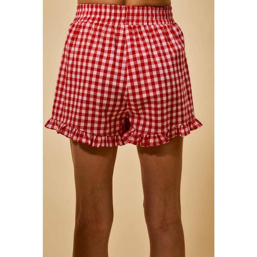 RUFFLED BOTTOM DETAIL SHORT PANTS