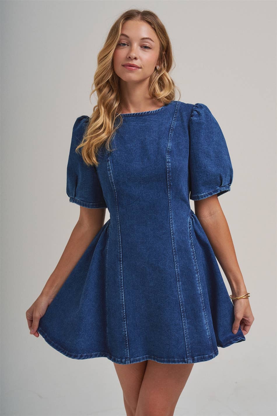 Denim Puff Sleeve Dress