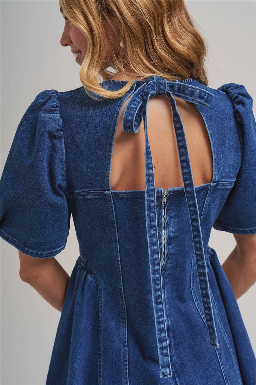 Denim Puff Sleeve Dress