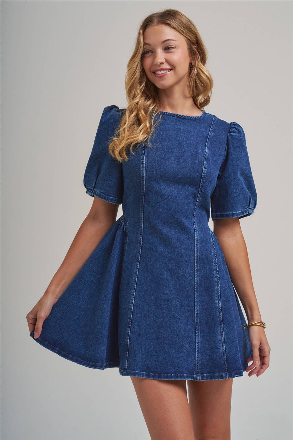 Denim Puff Sleeve Dress