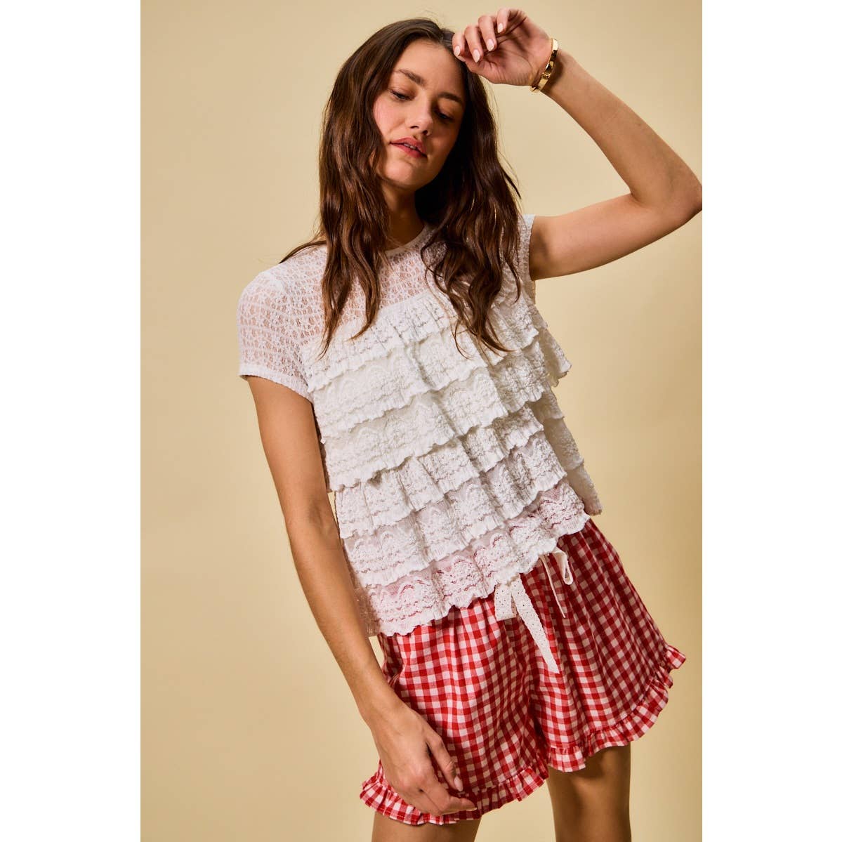 RUFFLED BOTTOM DETAIL SHORT PANTS